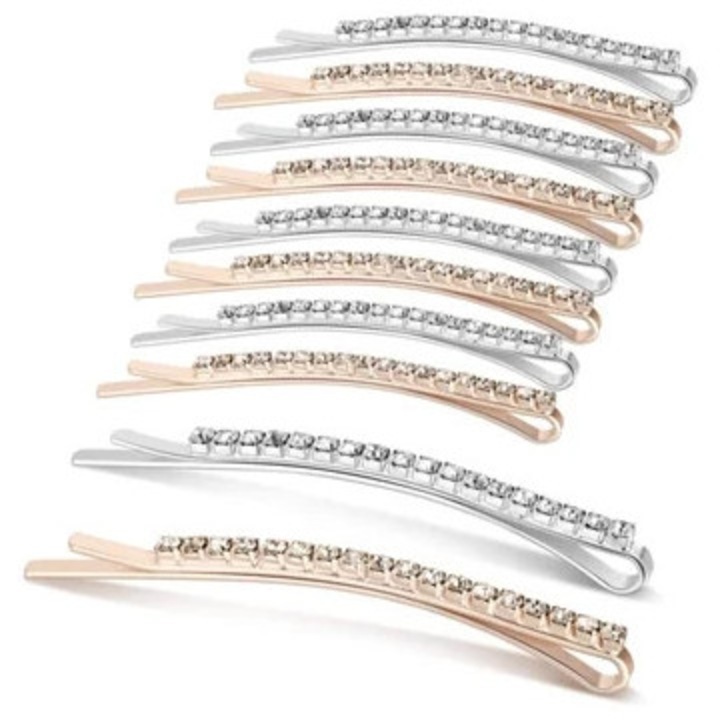Agrafe de par din cristal, strasuri, design simplu, set