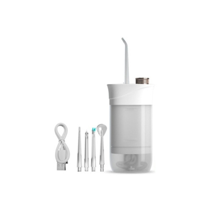 Hordozható teleszkópos elektromos szájzuhany, vízálló, fehér ABS