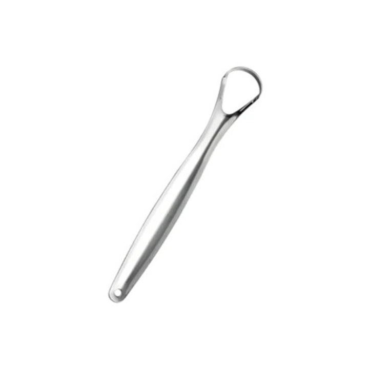 Nagy nyílású nyelvtisztító, 2 darabos készlet, ezüst