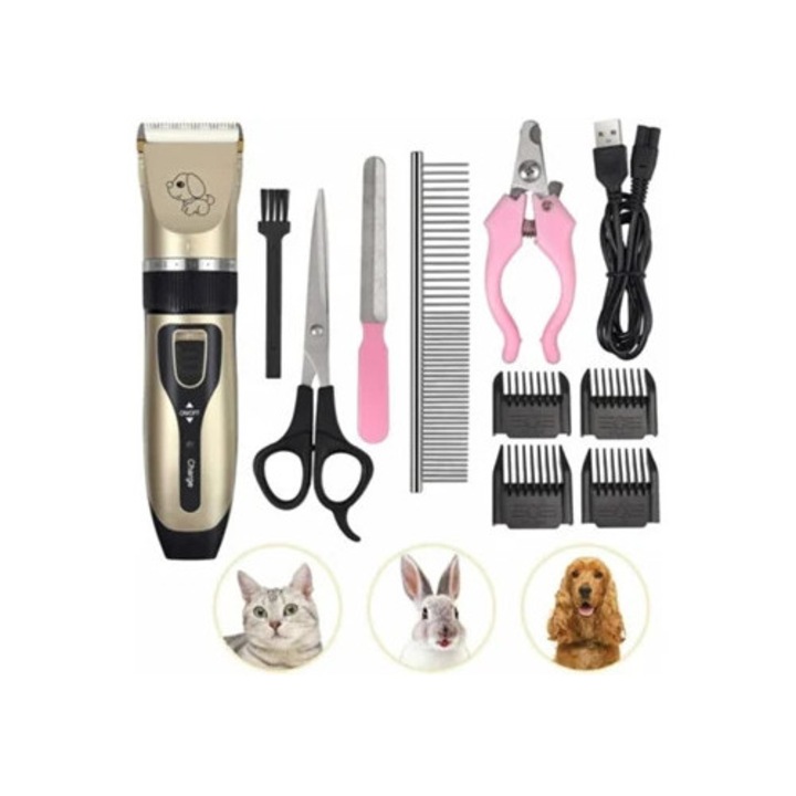 Masina de tuns caini reincarcabila, trimmer electric silentios, 2 viteze, multicolor