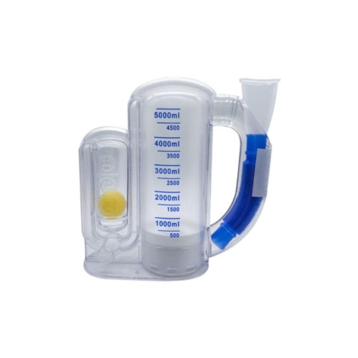 Dispozitiv de respiratie, antrenor de respiratie profunda, 5000ml, cu indicator de flux