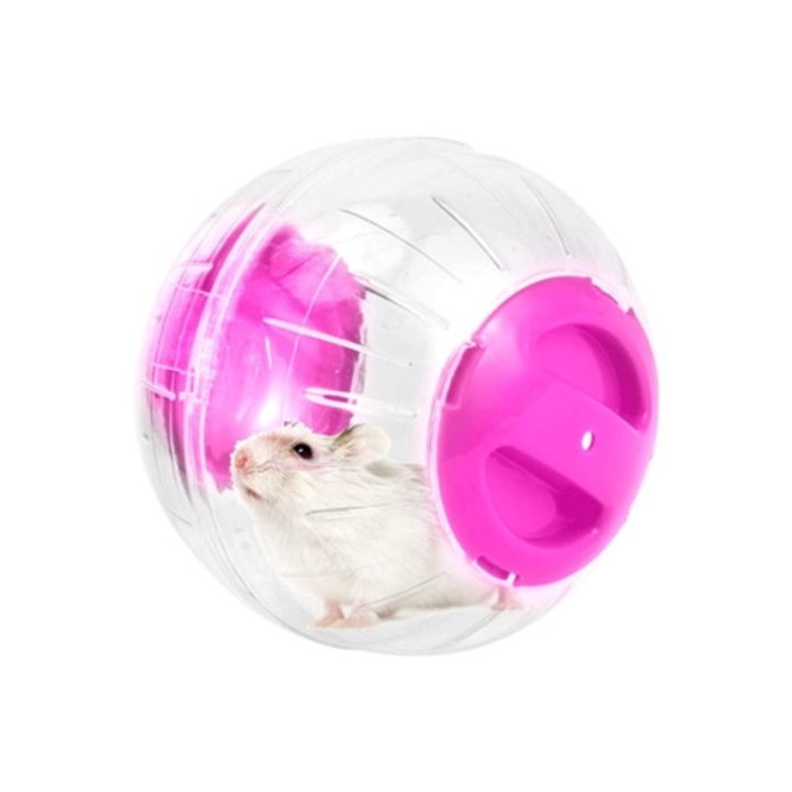 Minge de alergare pentru hamster 4.7 inch, accesoriu silentios, cristal, pentru hamstere pana la 11.9 cm