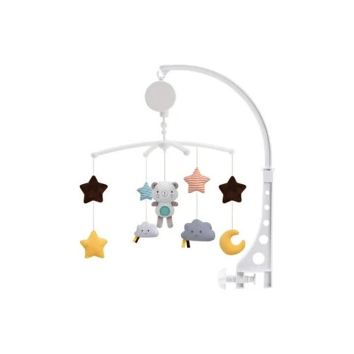 Forgó kiságy körhinta függő játékokkal, babaszoba dekoráció