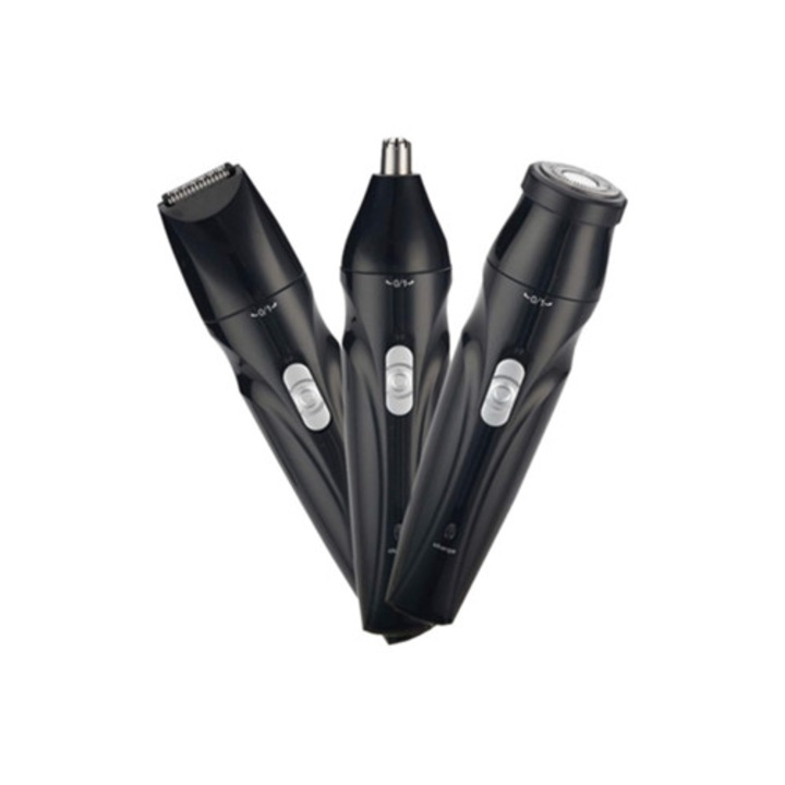 Aparat de tuns sprancene barbati, cu lame autoascutite, ergonomic, reincarcabil, capete detasabile