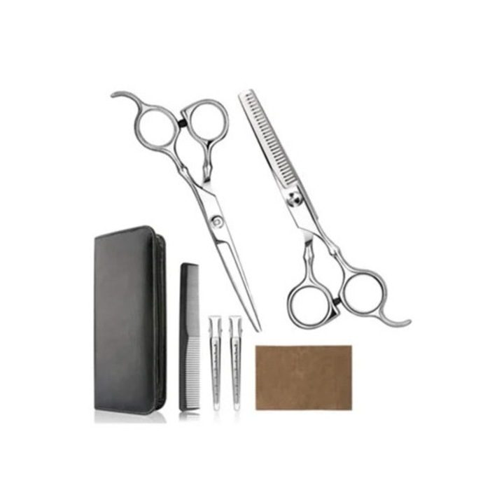 Set foarfeci de tuns din otel inoxidabil, 2 perechi, taiere precisa, grip ergonomic