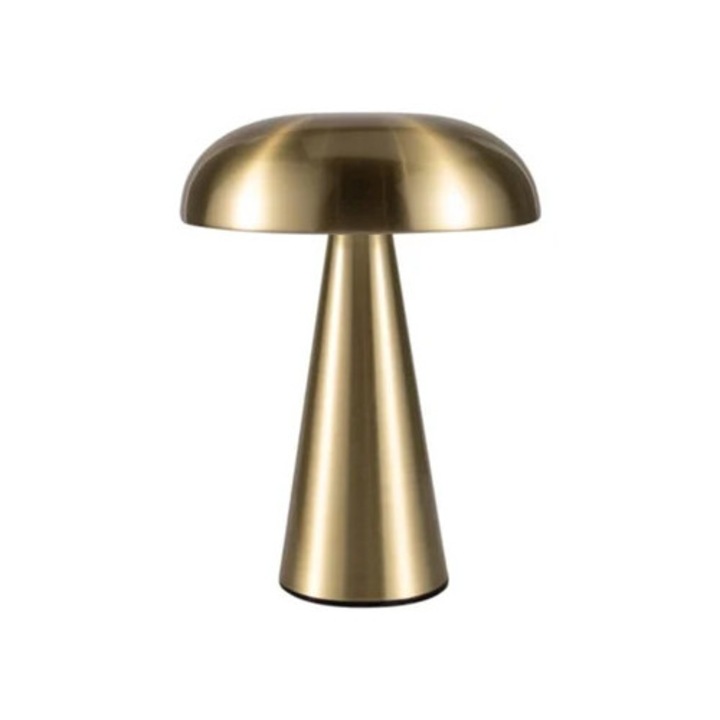 Veioza portabila LED fara fir, control tactil metalic, 3 culori, reincarcabila, 3 niveluri de luminozitate