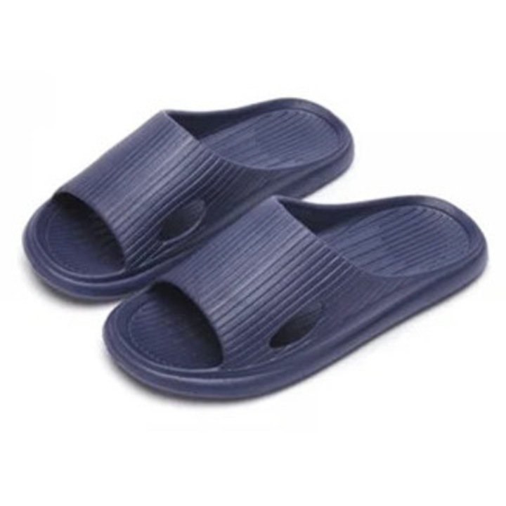 Sandale unisex confortabile, design pentru acasa si calatorii, antiderapante, impermeabile, bleumarin, PVC, 42-43 EU