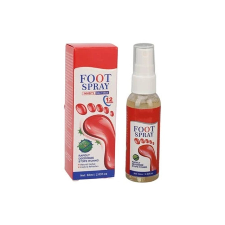 Spray antiseptic pentru picioare 60ml, eliminare rapida a mirosurilor, pulverizare fina