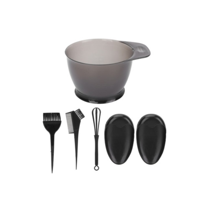 Set profesional de vopsit parul 5 piese cu pensula, bol, pieptene, accesorii