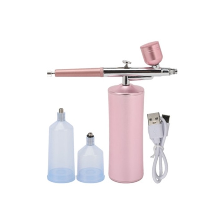 Injector facial cu oxigen, umidificare profunda, portabil, set 3 sticle