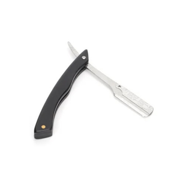 Ras cu lama dreapta, maner din lemn, inox, pliabil, manual, pentru barbati