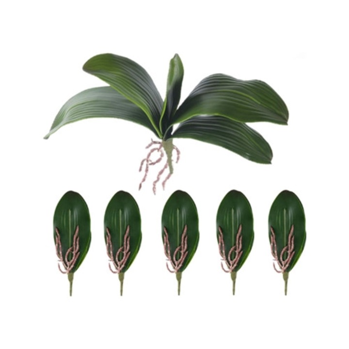 Frunza artificiala de orhidee Phalaenopsis, EVA Foam, usor de instalat, decor ecologic, 30x45cm