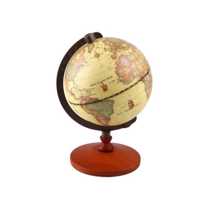 Glob pamantesc vintage, decorativ, cu lupa, pentru acasa si birou