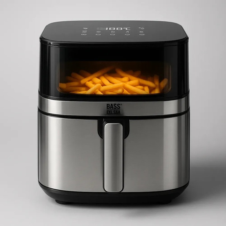 Hőlégfőző érintőképernyős vezérlőpanellel, 6, 5 literes, 2000 W, Bass Polska BH10888