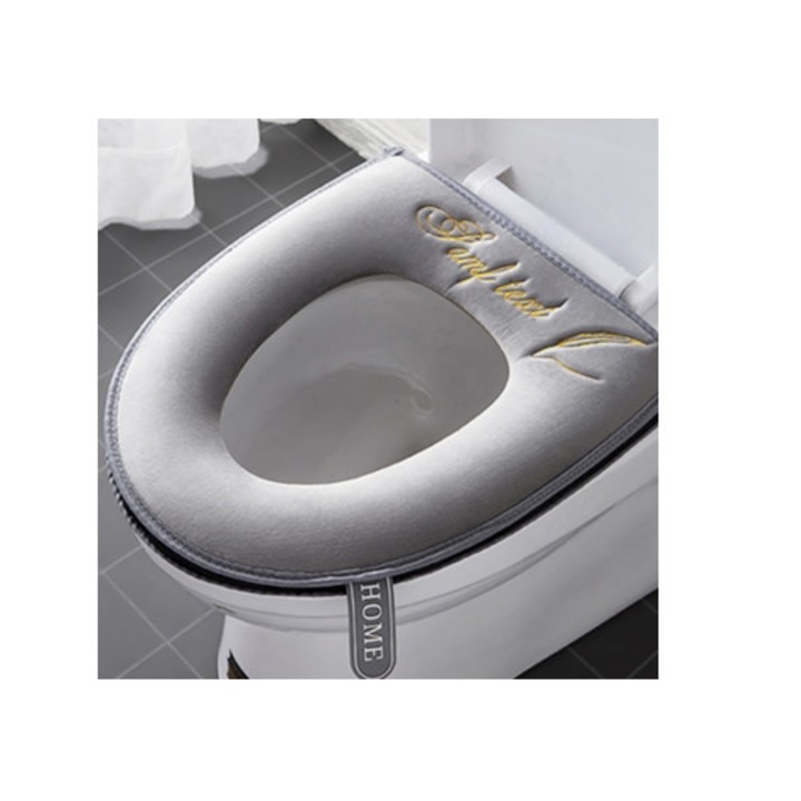 Capac de toaleta moale si gros cu maner, design confortabil, accesorii vase de toaleta