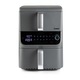 Friteuza dubla cu aer cald Air Fryer XXL DOMO, capacitate totala 10 litri, 10 programe automate, functie sincronizare, doua compartimente de gatire, design vertical, panou de control tactil, curatare usoara, invelis ceramic antiaderent, semnal sonor, gri