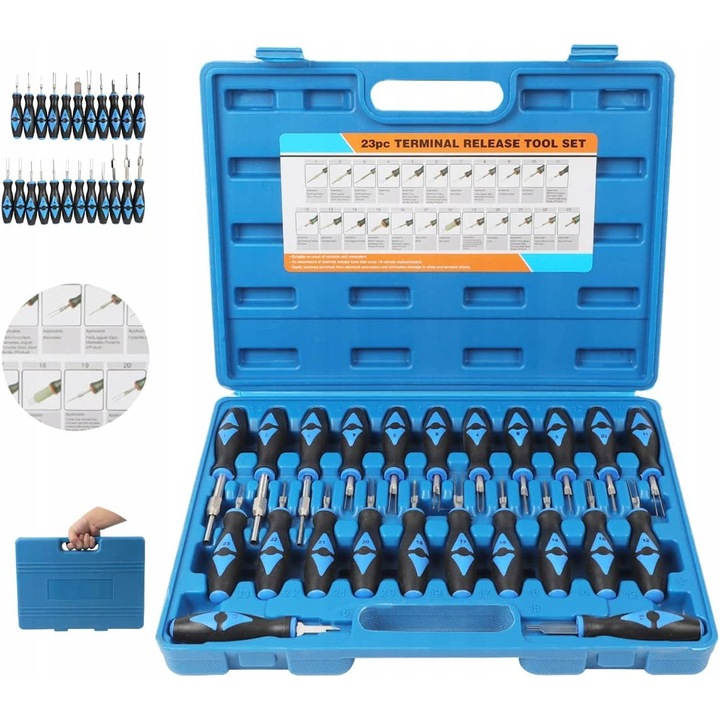 Set scule extragere pini conectori, Magnus, 60 piese, otel de inalta calitate, geanta metalica