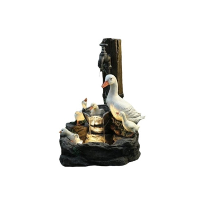 Állatszobor kertbe, szolár szökőkút, LED világítás, dekoratív művészet, kültéri szobor