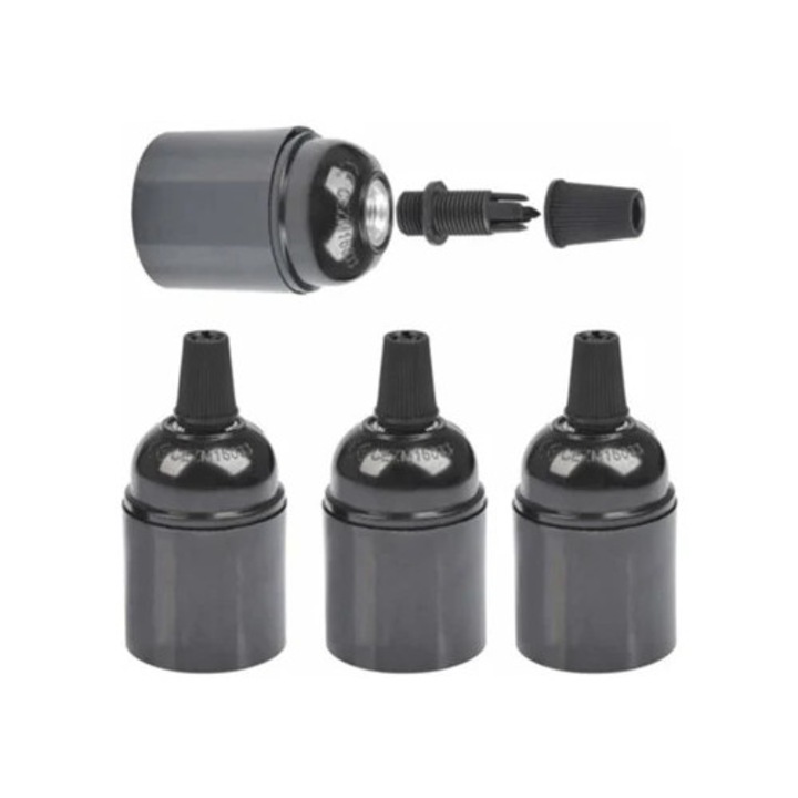 Portalampa E27 Bakelite, auto-blocant, pentru DIY