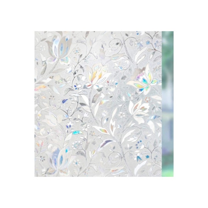 Folie autocolanta 3D pentru feronerie, design flori, protectie UV, 90x200cm