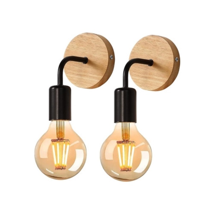 Aplica vintage cu soclu E27, cap rotativ 360°, design industrial, pentru living, dormitor, dining, bucatarie