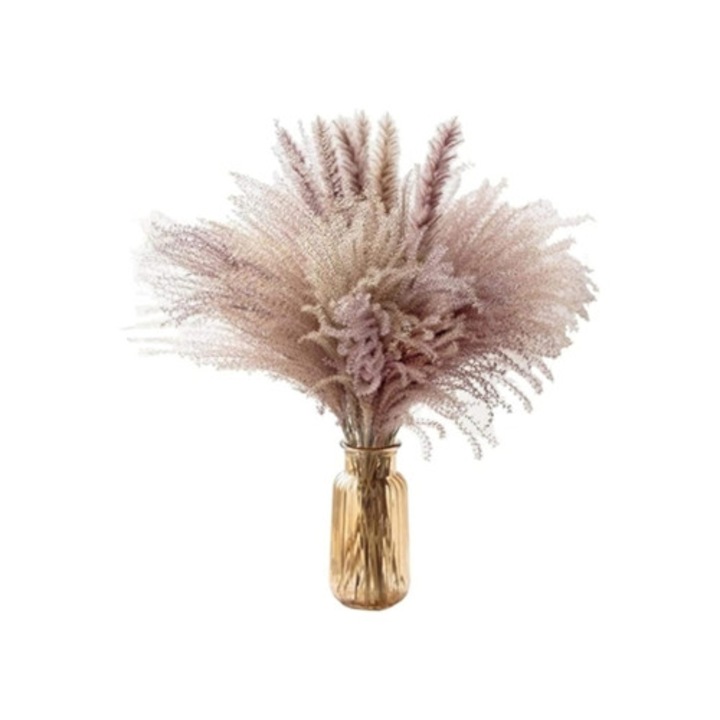 Iarba pampas uscata naturala, decor boho, centru de masa, floare de nunta, 100cm