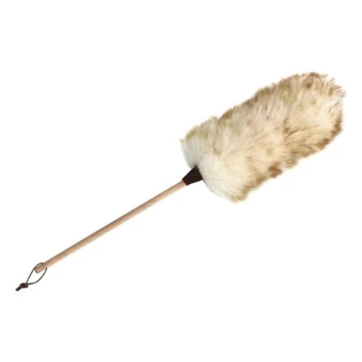 Pamatuf din lana de miel cu maner din lemn, perie de curatare lavabila antistatica pentru instrumente muzicale, unelte de curatare