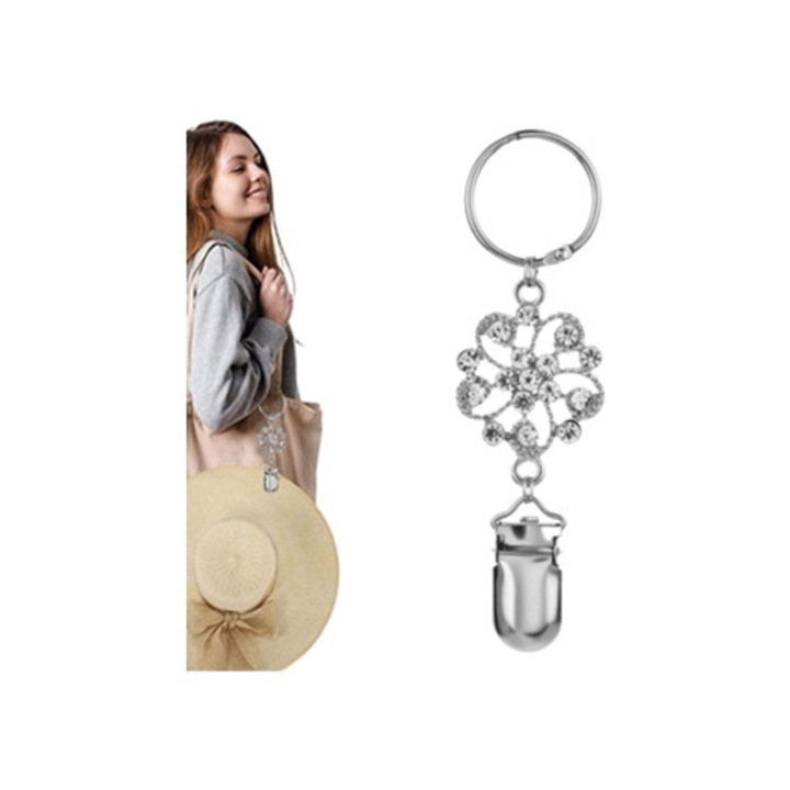 Kalapcsipeszek, fém virágtartó, táskához