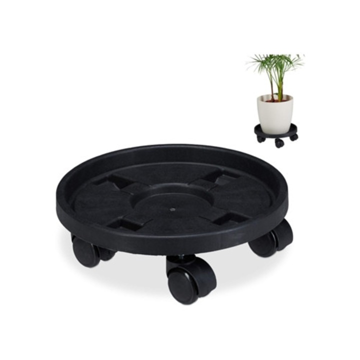 Suport pentru ghivece, cu roti, mare, interior si exterior, rezistent, pentru plante grele