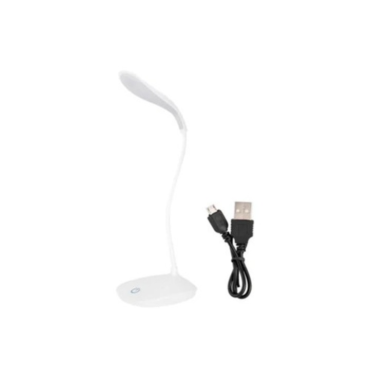Veioza LED cu brat flexibil, dimabil, comutator tactil, pentru citit noaptea