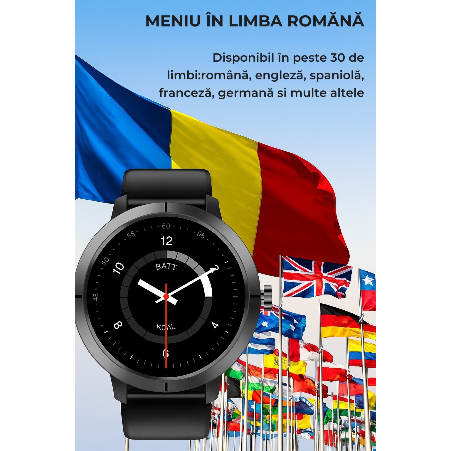 Inot Moduri Ceas Smartwatch Barbati DM76, Sport si Inot, Apeluri Bluetooth ...
