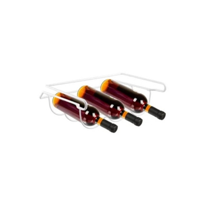 Kovácsoltvas bortartó, 3 palackos, univerzális, kompatibilis a legtöbb hűtőszekrénnyel