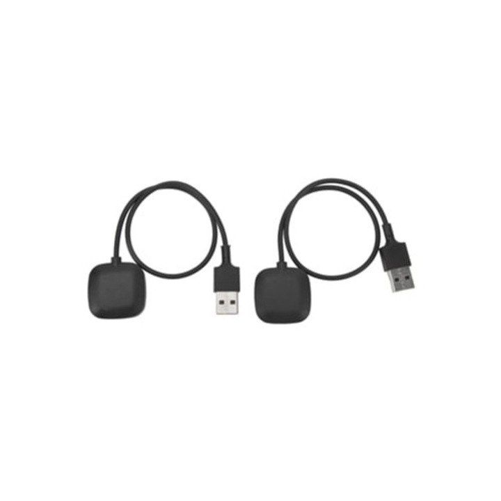 Incarcator wireless 5V pentru smartwatch, set de 2, dock de incarcare si cablu de transmisie date, pentru Fitbit Versa 3 Sense