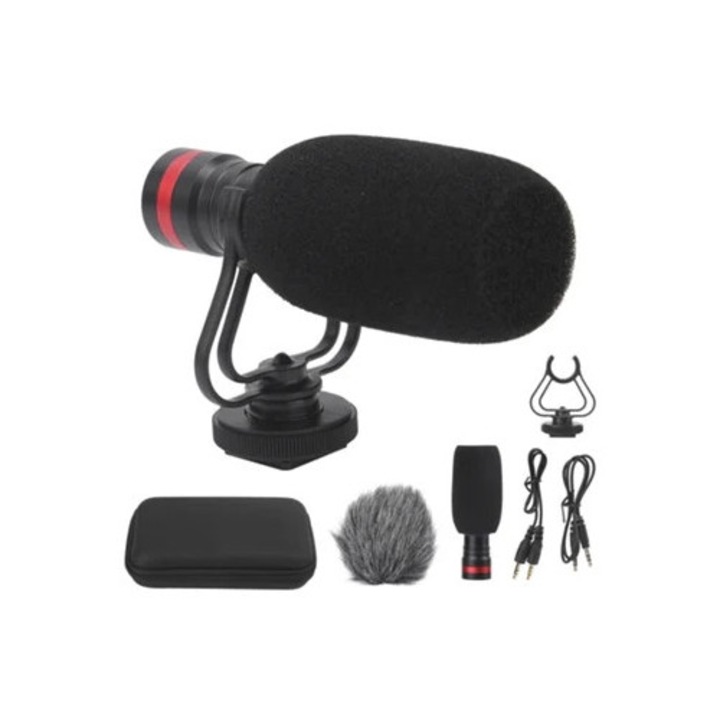 Microfon condensator cardioid compact, design rezistent la socuri, pentru inregistrari clare, 10x15x22cm