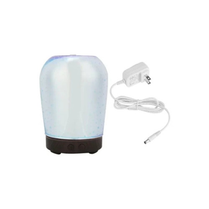 Umidificator cu difuzor aromaterapie, ultrasonic, 100ml, cu lumina LED