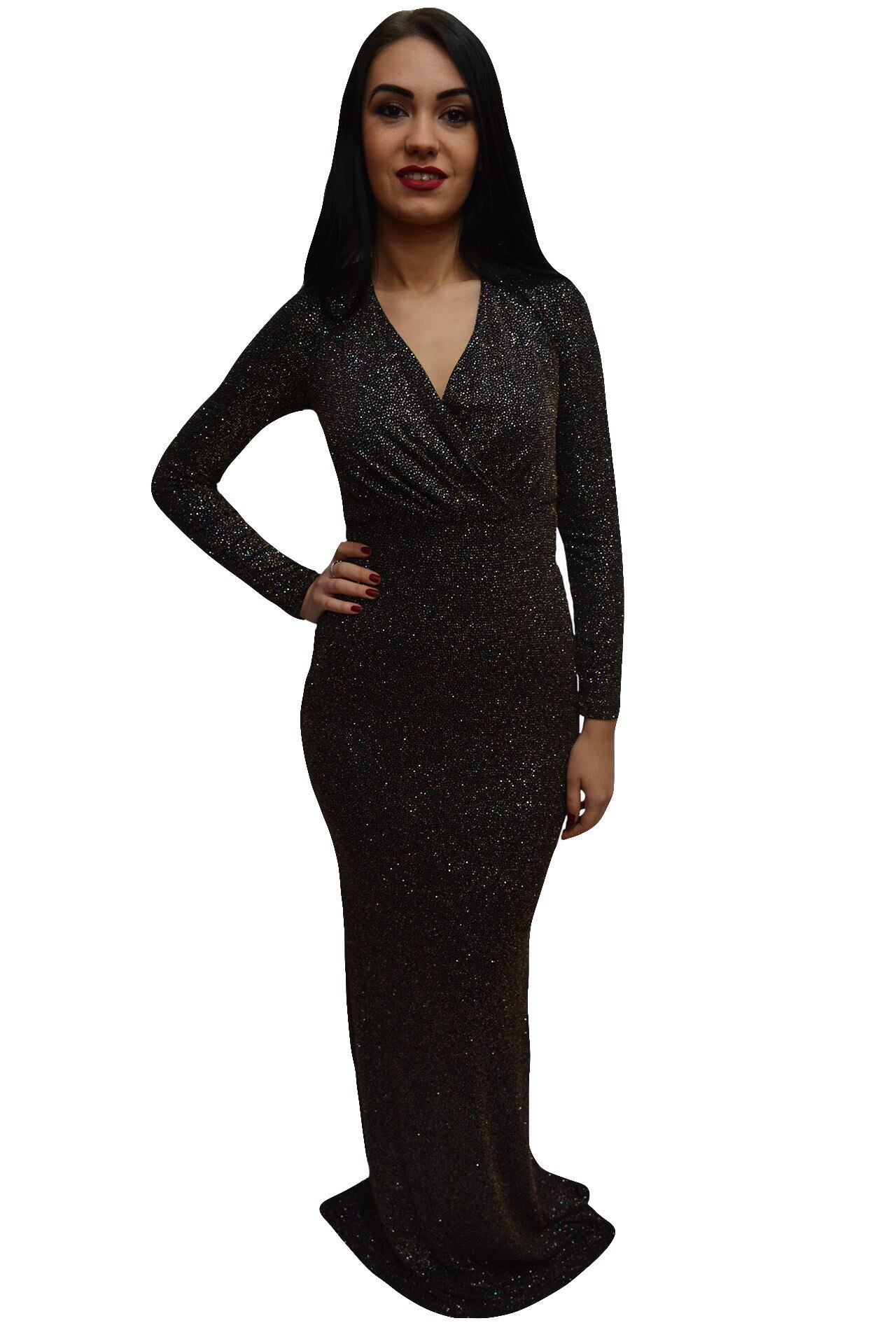 Rochie mulata pentru ocazii cu design de sclipici,D&J Exclusive, Multicolor