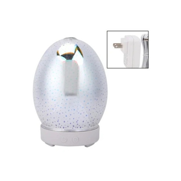 Umidificator cu difuzor aromaterapie, ultrasonic, 100ml, cu lumina LED