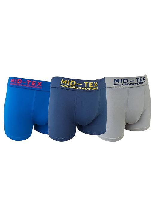 Set 3 Bucati Boxeri Barbati, Clasici, Bumbac, Mid-Tex, Multicolor