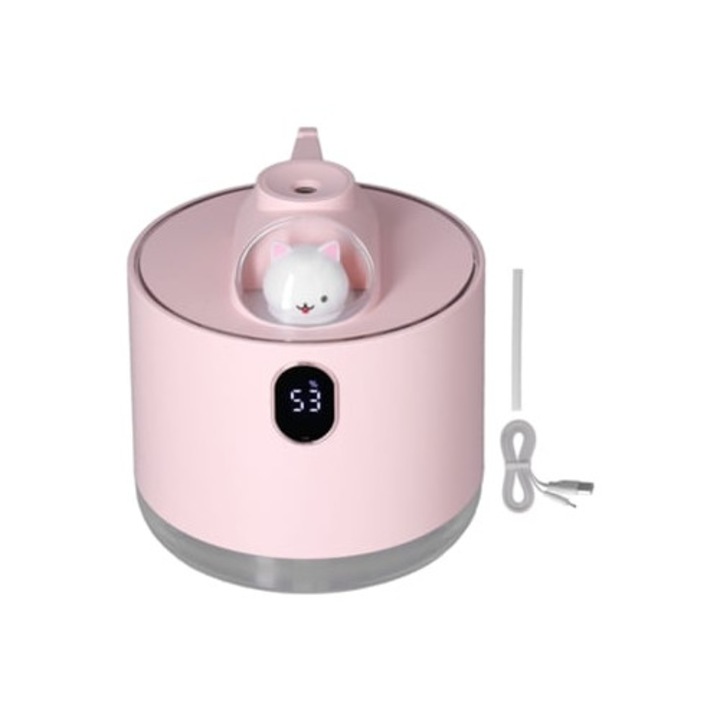 500 ml-es párásító éjszakai fénnyel és USB töltéssel otthoni és autós használatra