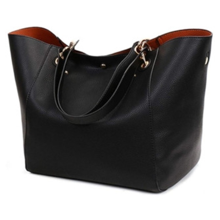 Női válltáska, ökobőr design, levehető pántokkal, 29x26x30cm