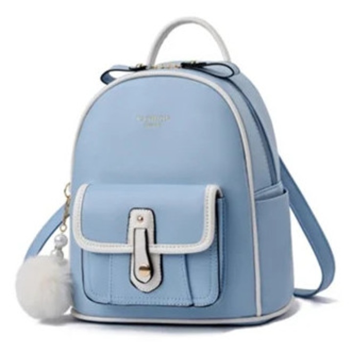 Női válltáska, állítható pántokkal, átalakítható, kék, S méret