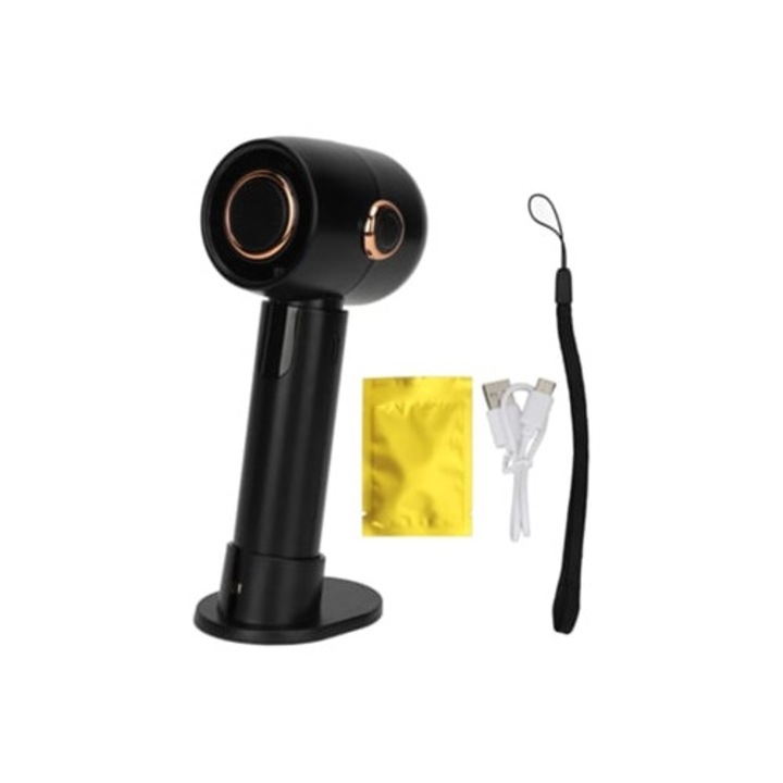 Hordozható lapát nélküli ventilátor, digitális kijelző, fekete