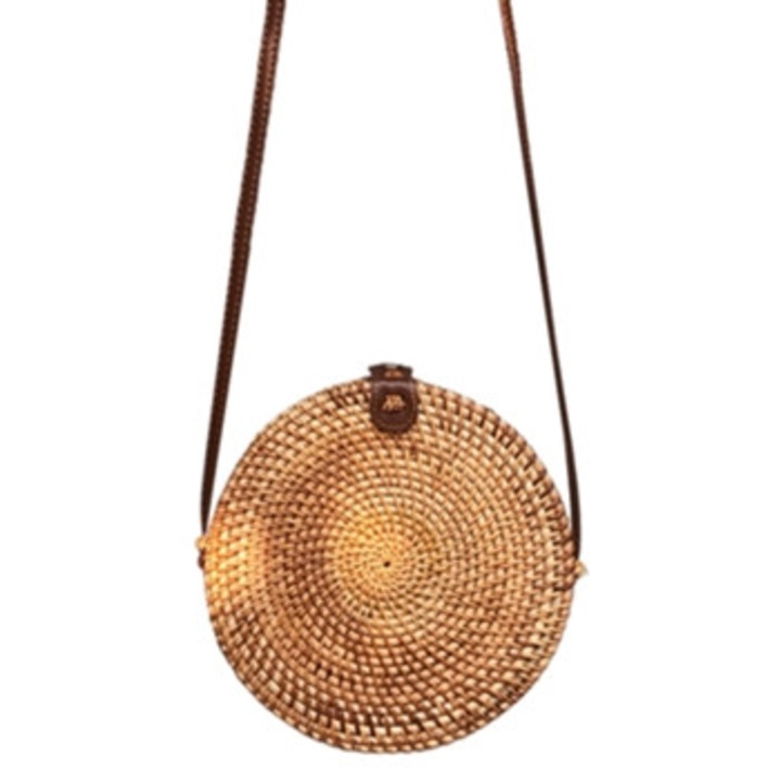 Női fonott rattan táska, könnyű szerkezet, bohó stílus, egy méret