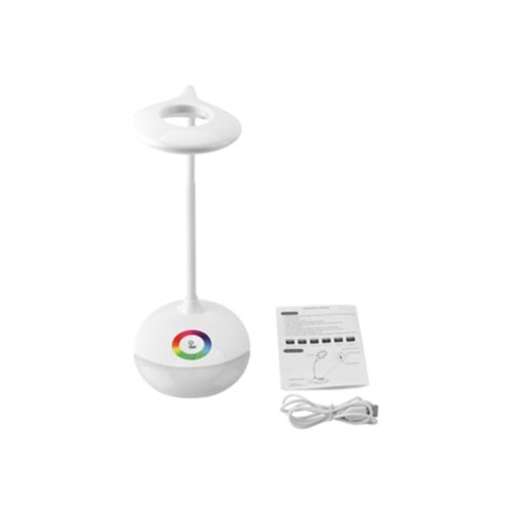 Veioza LED cu incarcare USB, reincarcabila, tactila, decorativa, multicolor