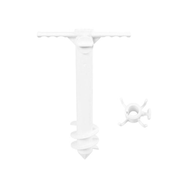 Suport umbrele plaja cu 4 brate, alb