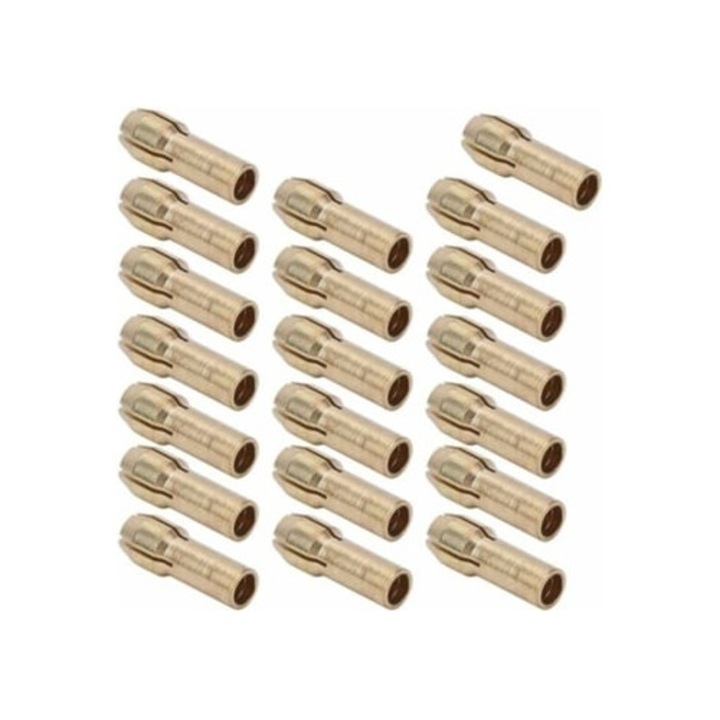 Set suporturi pentru burghie din alama 0.5 3.2mm, 20 unitati, pentru unelte rotative Dremel