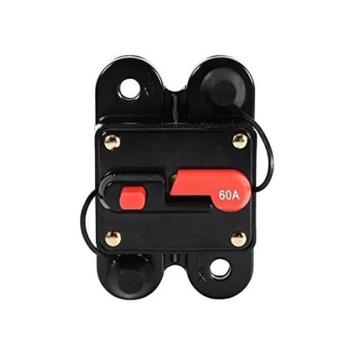 60A megszakító, fröccsenés- és porálló, kézi visszaállítás, 12/24 voltos rendszerekhez