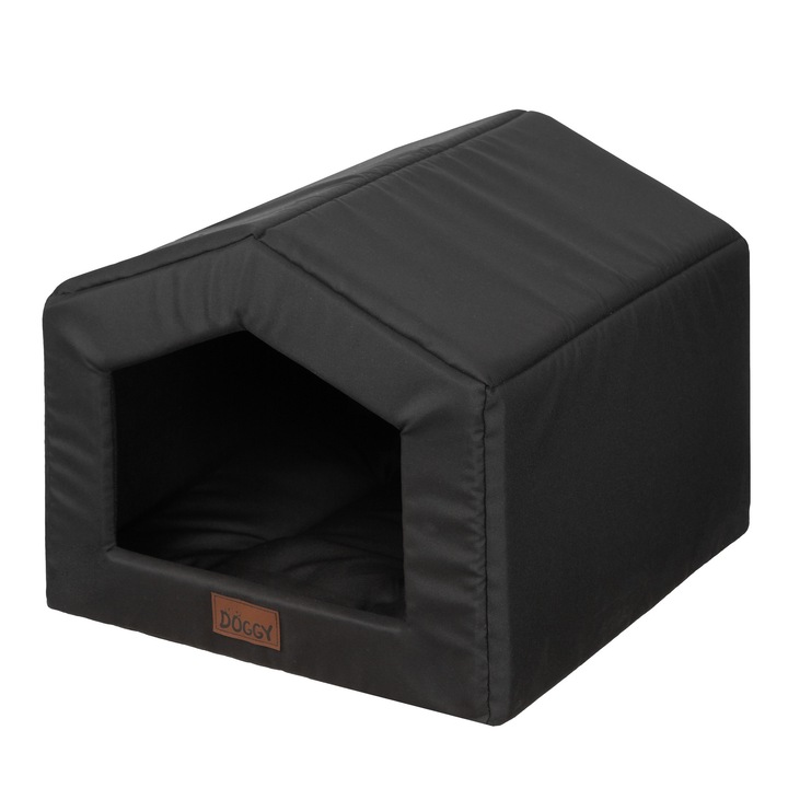 Cusca-pat pentru caine – Casuta din material textil pentru caine, cu perna 46x50x38 cm