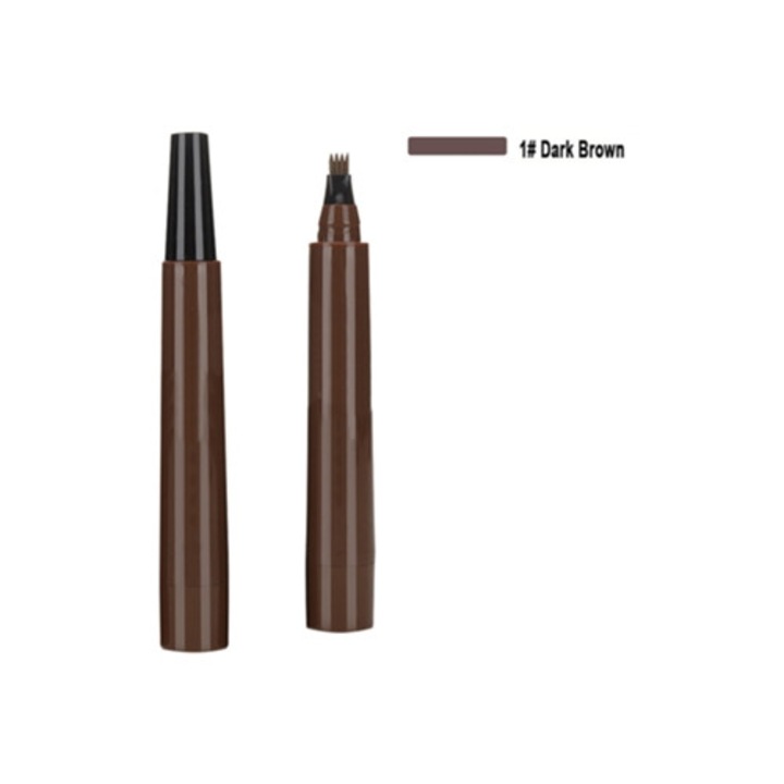 Creion pentru sprancene, aplicator cu varf micro-furca, culoare naturala, rezistenta mare