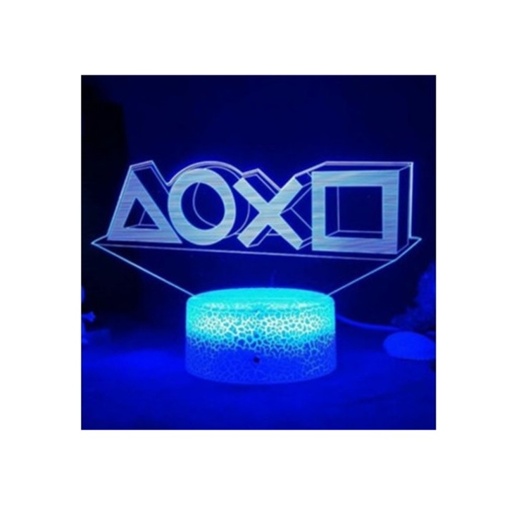 Veioza 3D, lampa de noapte cu iluzie 3D, control de la distanta, baza tactila, LED, economisire energie